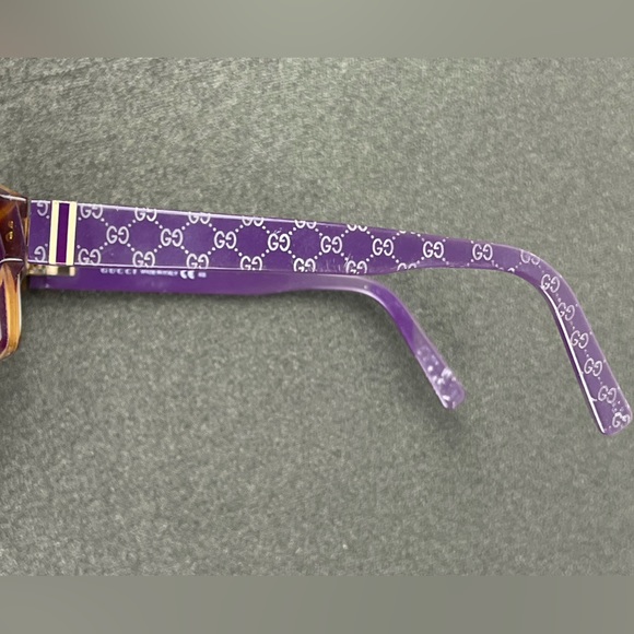 RARE FIND!! Vintage Gucci Eyeglasses GG Made in Italy Violet/Brown - Picture 6 of 12